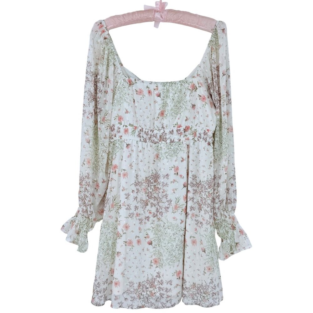 Francesca’s Floral Empire Waist Babydoll Dress M | Cottagecore Coquette Dollette - Picture 15 of 16